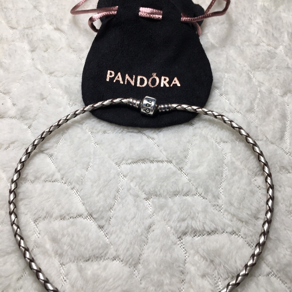 Pandora Braided Choker Necklace in Silver Tone